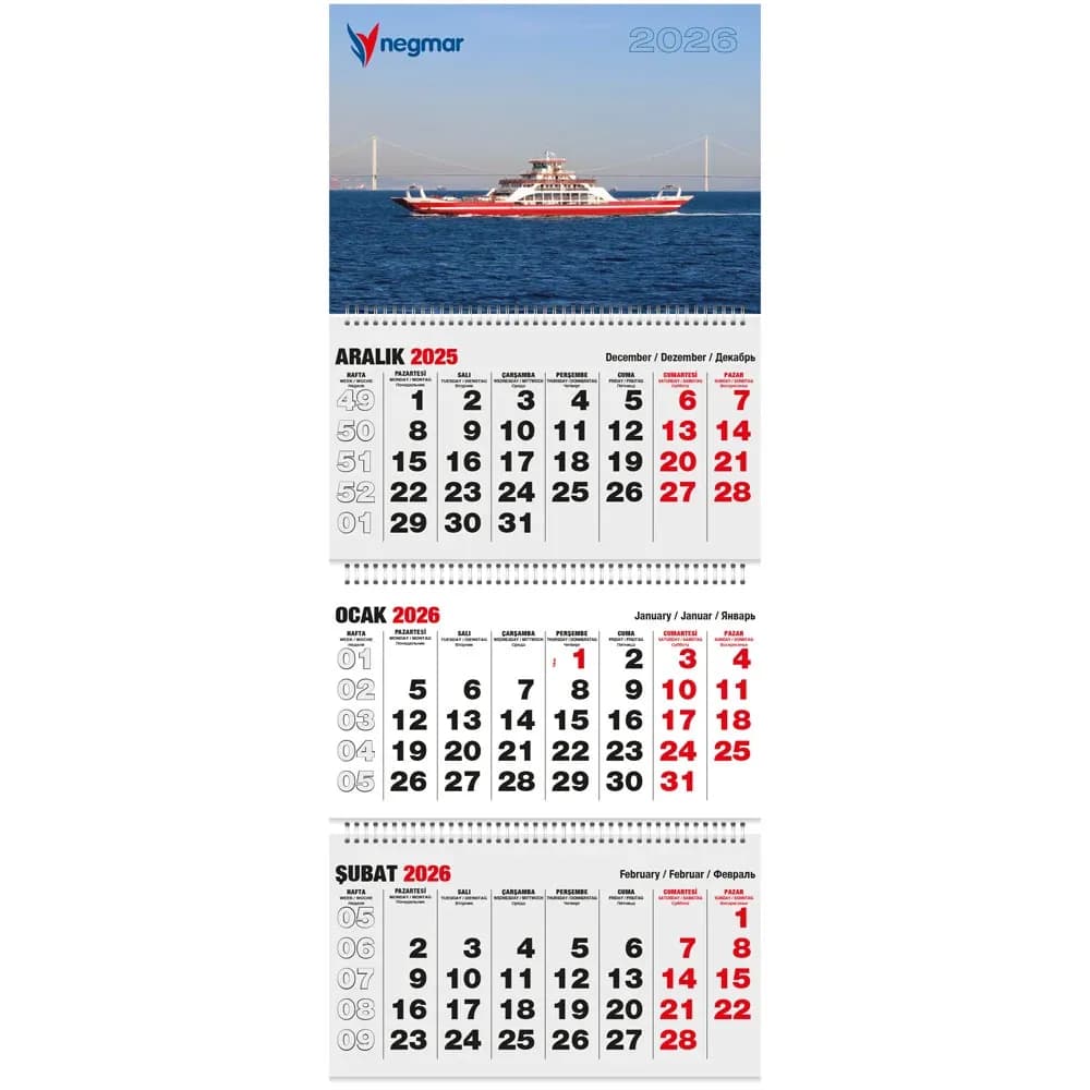 Promosyon Klasik Taslama Gemici Takvim GMC-22 - Kıranay Basım