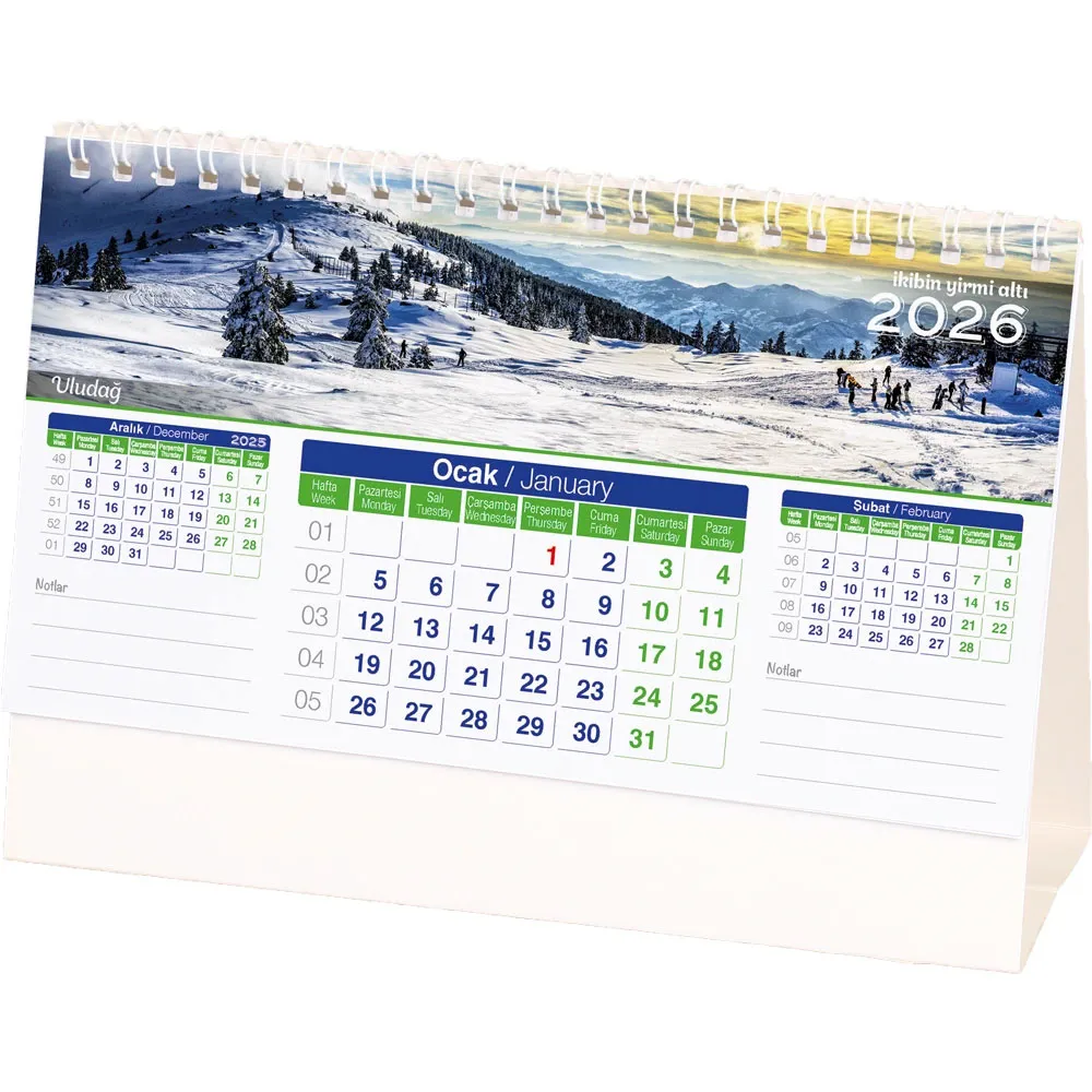 Promosyon AMT-01-BR Manzara Masa Takvimi - Toptan Baskılı