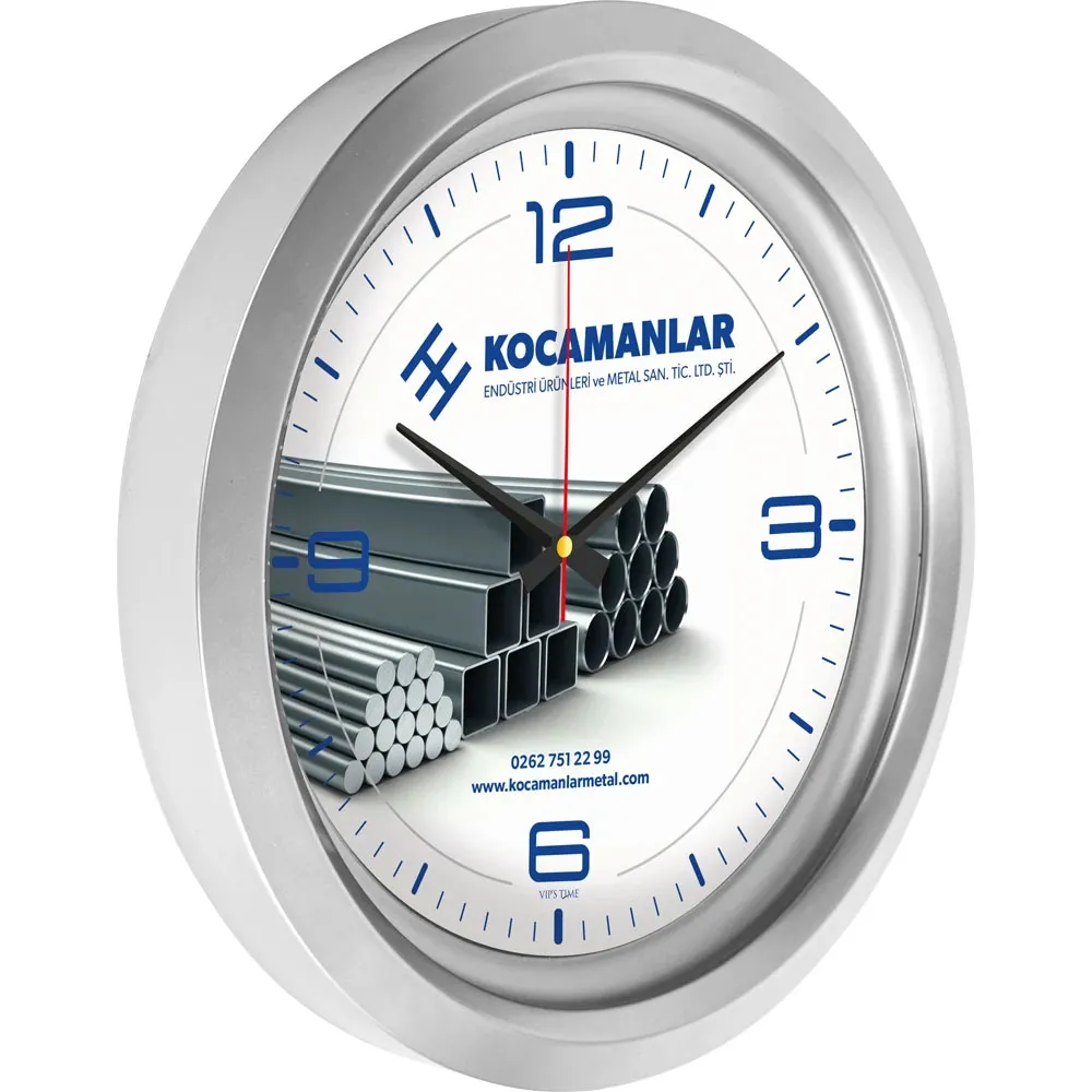 Promosyon V30-742-G Metalize Duvar Saati - Toptan Baskılı