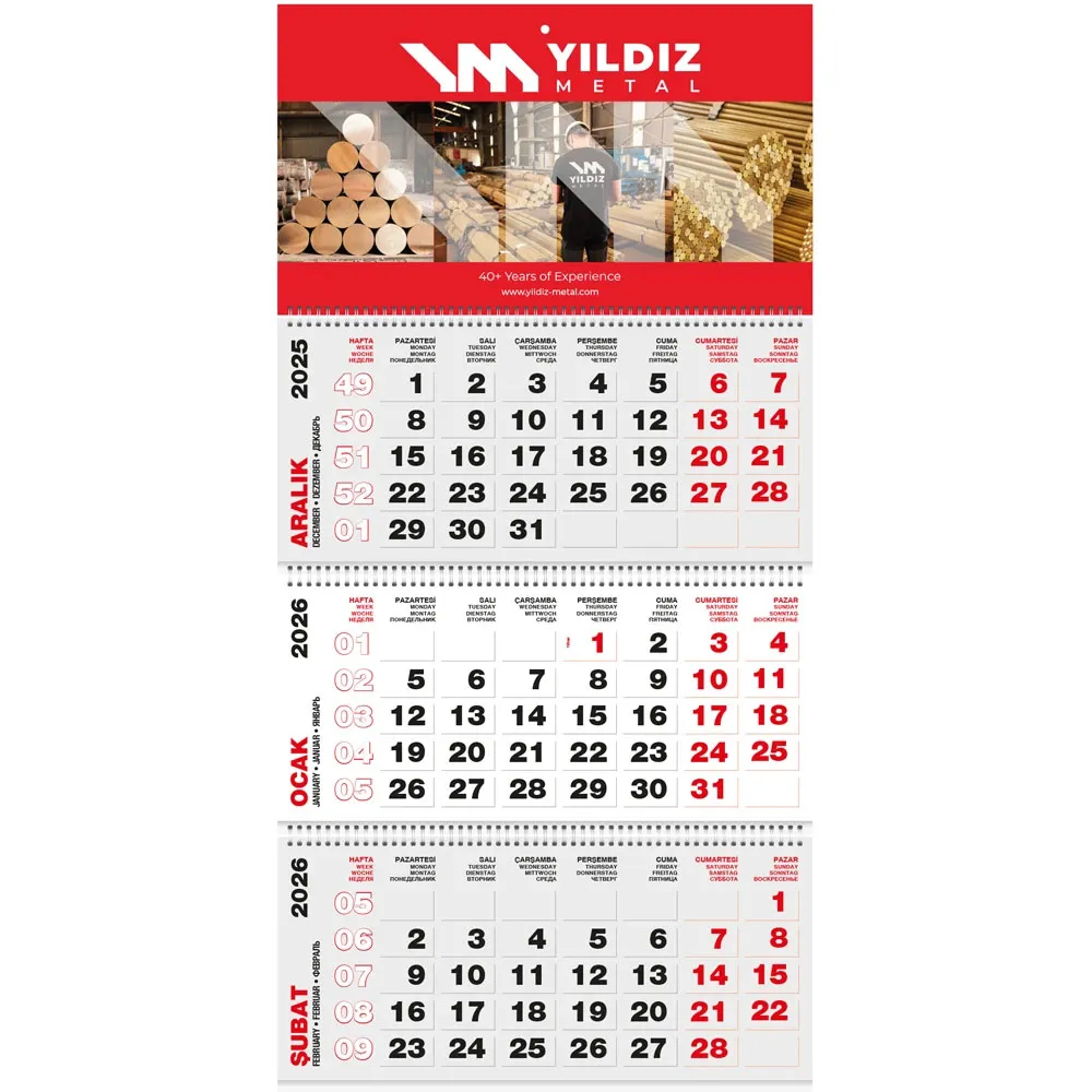 Promosyon GMC-16 Jumbo Gemici Takvim - Toptan Baskılı