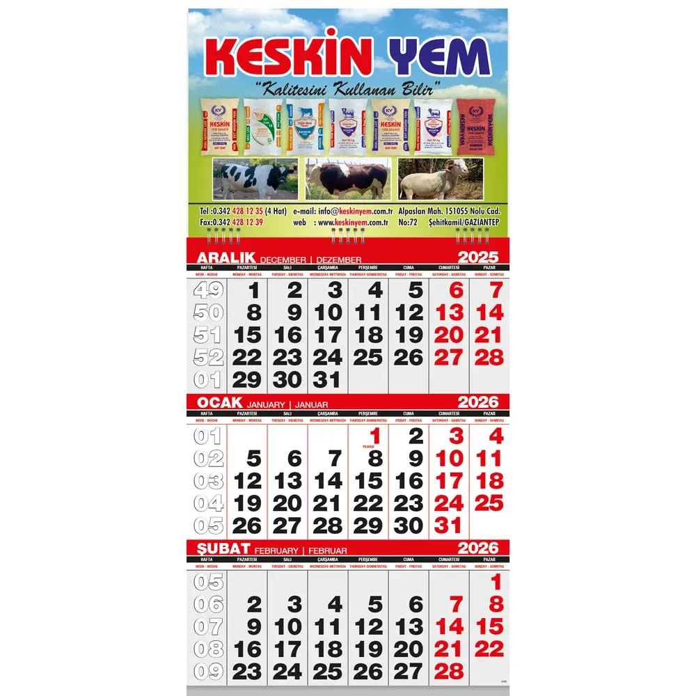 Promosyon GMC-03 Ekonomik Küçük Boy Gemici Takvim - Toptan Baskılı
