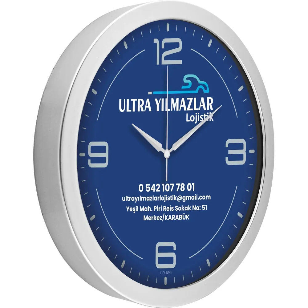 Promosyon V30-575-G Metalize Duvar Saati - Toptan Baskılı