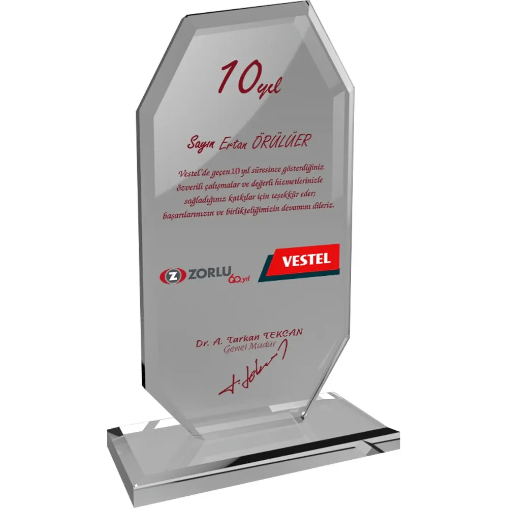 Promosyon EKT-102-ŞF Kristal Plaket - Kıranay Basım