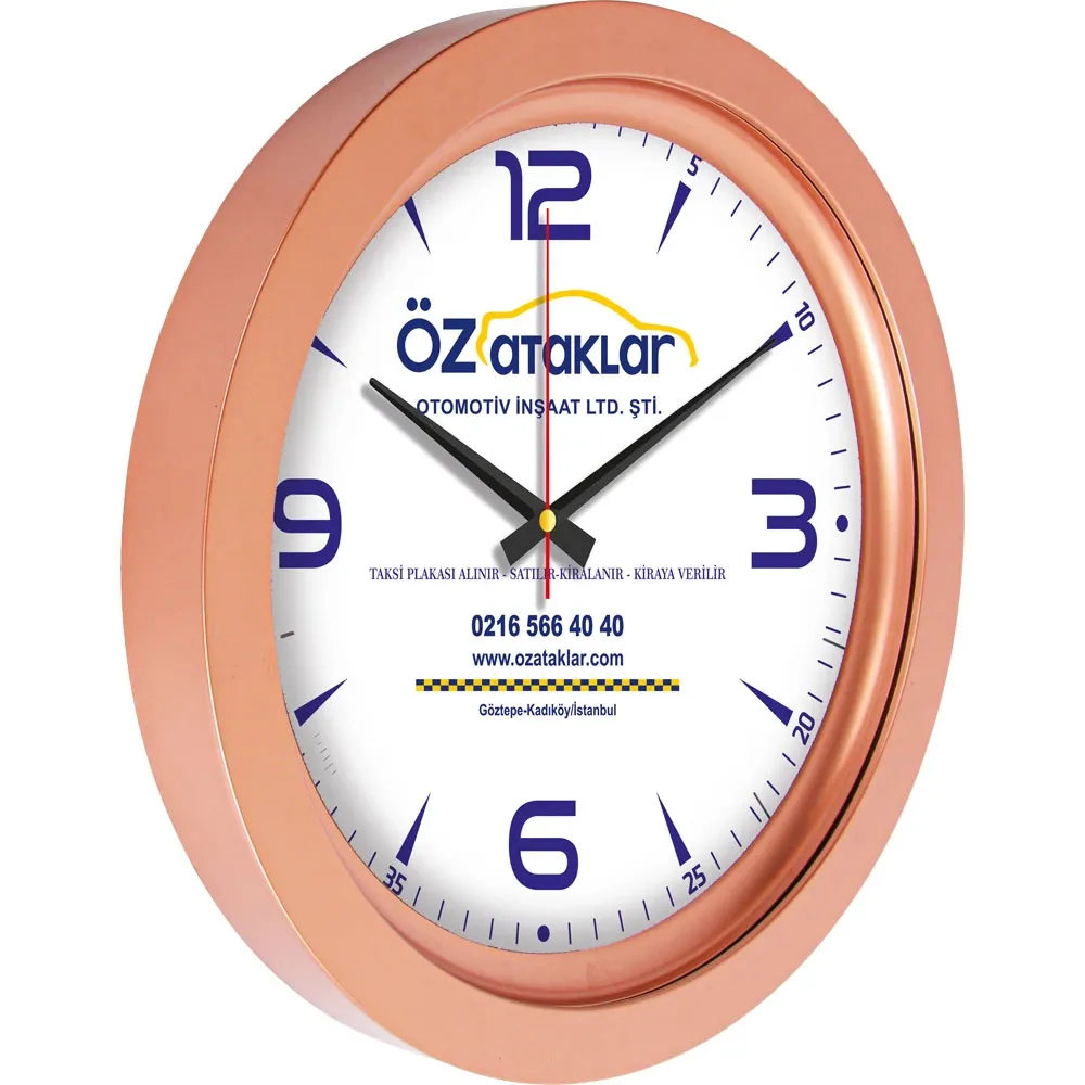 Promosyon V30-741-B Metalize Duvar Saati - Toptan Baskılı
