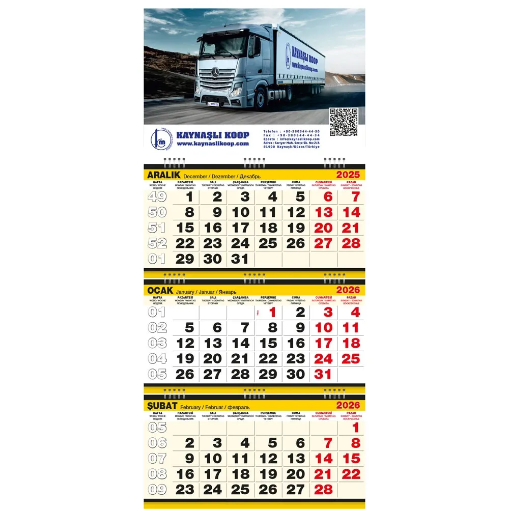 Promosyon GMC-08 Büyük Boy Gemici Takvim - Toptan Baskılı