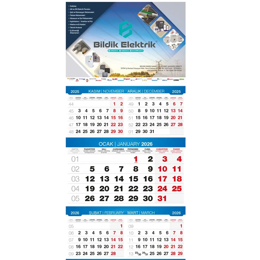 Promosyon GMC-13 Beş Aylık Gemici Takvim - Toptan Baskılı